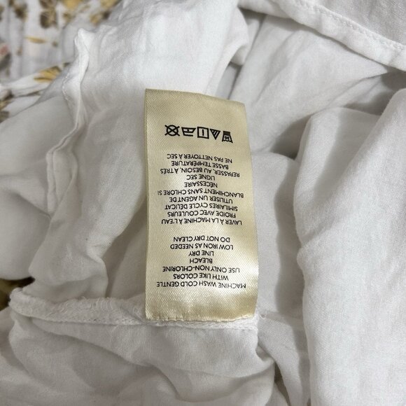 Free People Jaymes Midi Dress Floral Printed Smocked V Neck Long Sleeve Size XL - Picture 10 of 16